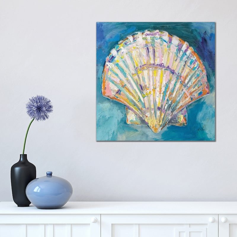 iCanvas "Scallop Shell Crop" by Jeanette Vertentes Canvas Print - 18x18x1.5