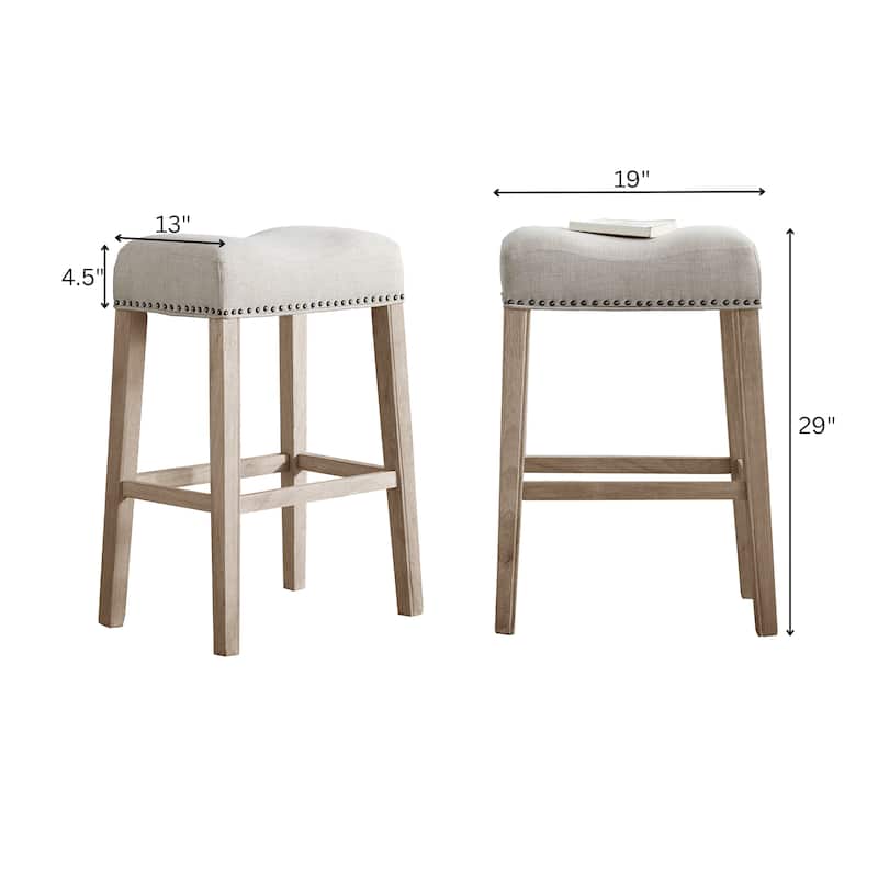 The Gray Barn Overlook Upholstered Backless Bar Stool (Set of 2)