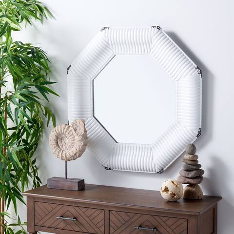 SAFAVIEH Imans 28-inch Octagon White Mirror - 28" W x 2.5" D x 28" H