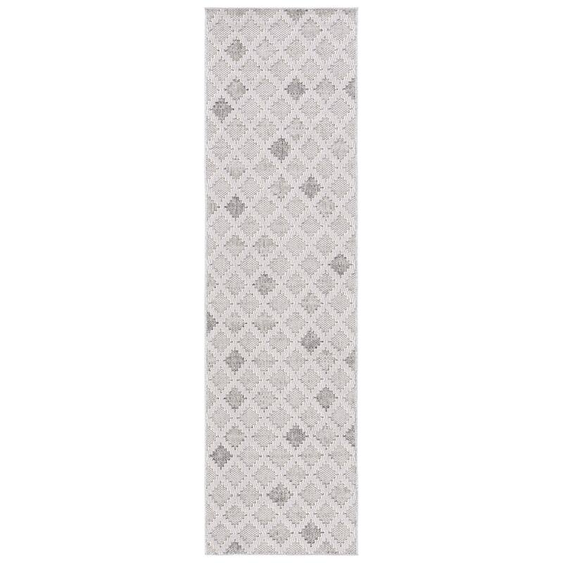 SAFAVIEH Global Hilde Trellis Rug - 2'2" x 8' Runner - Grey/Ivory