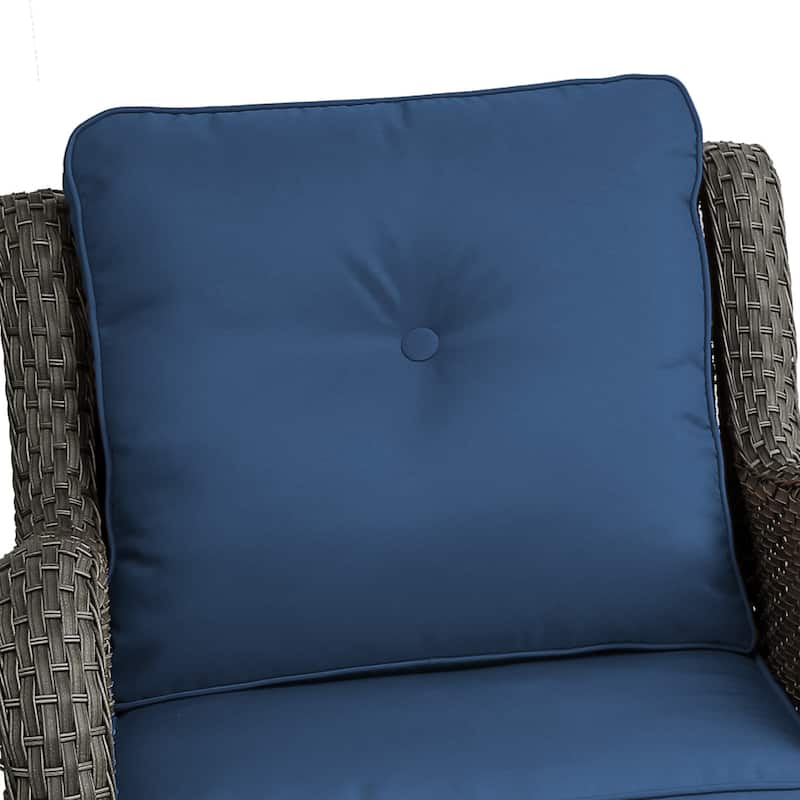 Outdoor Rattan Swivel Rocker Chairs Patio Bistro Set of 3