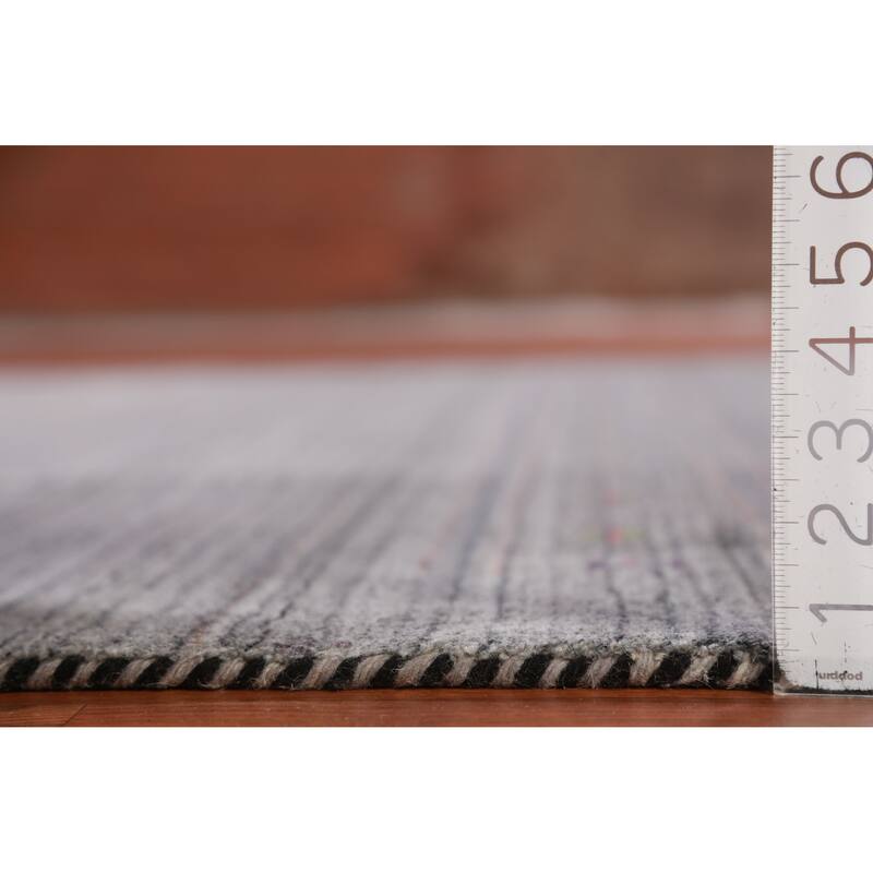 Hand Knotted Oriental 100% Wool Carpet Tribal Animal Pictorial Greys & Charcoal Gabbeh Area Rug - 9' 6'' X 7' 10''
