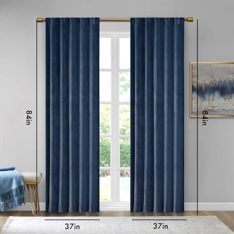 Room Darkening Metallic Printed Poly Velvet Rod Pocket/Back Tab Window Panel Pair