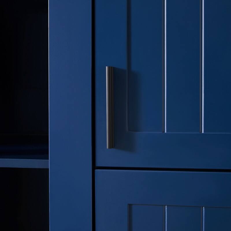 Modern 71" Tall Kitchen Pantry with Storage Cabinet, 6 Doors , Drawers, Adjustable Shelves,Pull-out Trays and Wine Rack