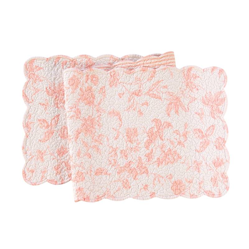 Colonial Williamsburg 14" x 51" Brighton Pink Cotton Quilted Reversible Table Runner 14x51