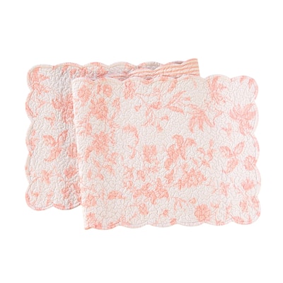 Colonial Williamsburg 14" x 51" Brighton Pink Cotton Quilted Reversible Table Runner 14x51