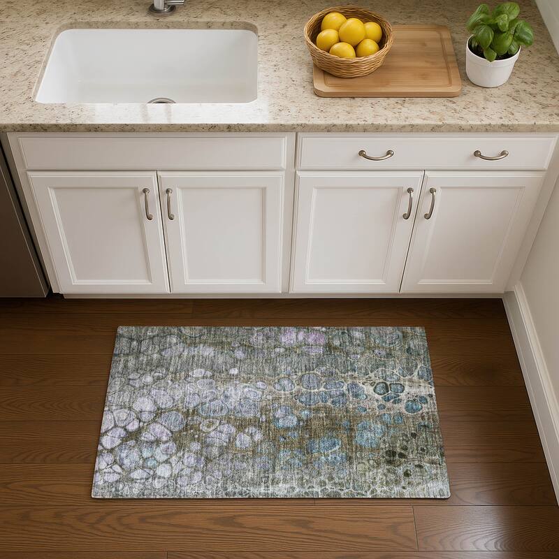 Premium Washable Super Soft Modern Abstract Mayfield Rug - Brown - 1'8" x 2'6"