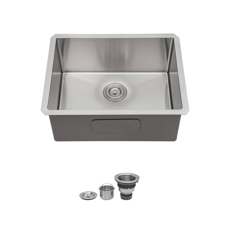 Undermount Kitchen Sink 16 Gauge 9 Inch Deep Single Bowl Kitchen Sink Basin, Includes Drain Assembly (No Additional Accessories)