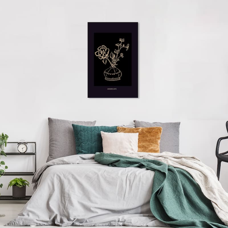 Wynwood Studio Canvas Floral and Botanical Floral Art in Black and White Black and Modern & Contemporary Wall Art Canvas Print - 24 x 36