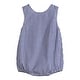 preview thumbnail 2 of 2, Classic Dark Blue Gingham Bubble Romper