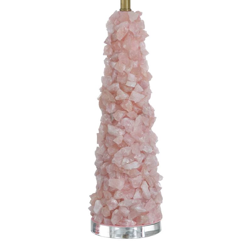 Tamara Day for Stylecraft Belinda Stone Table Lamp - Rose Quartz - Off-White Shade
