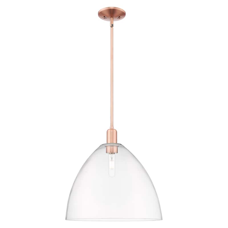 Innovations Lighting Endless Possibilities Arcadia - Bristol - 1 Light 16" Stem Hung Mini Pendant - Clear/Antique Copper