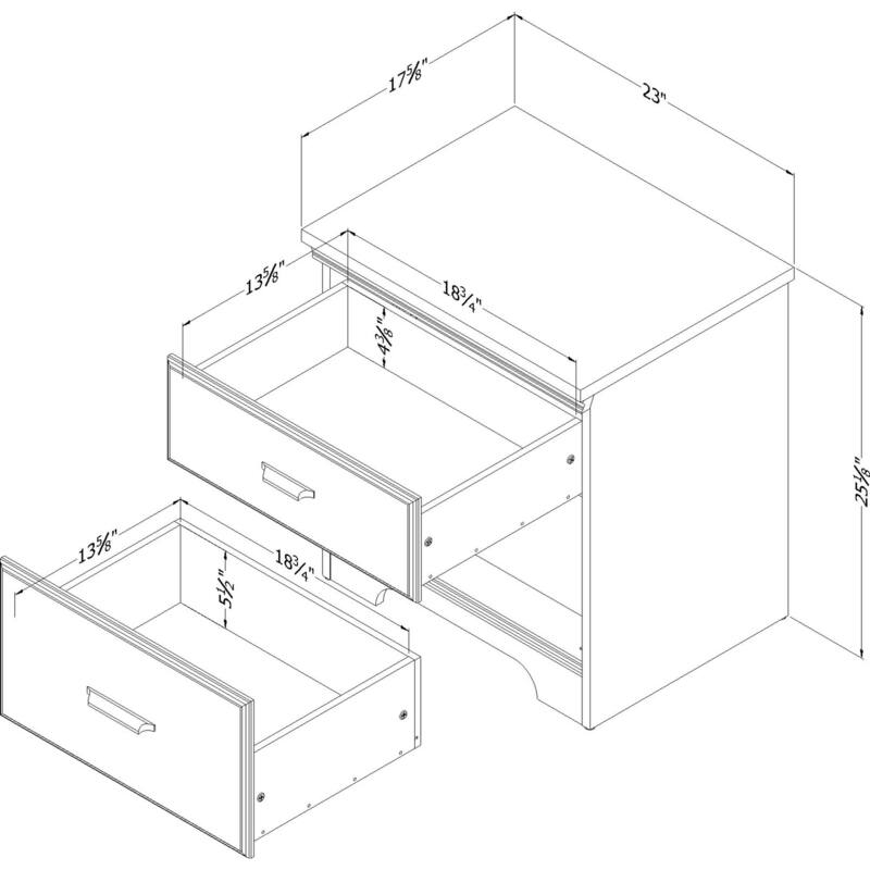 Versa Country Cottage 2-drawer Nightstand