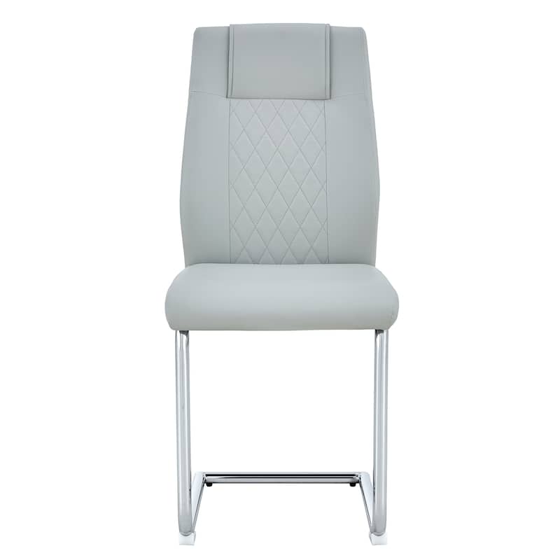 Modern Dining Chairs with Faux Leather Padded Seat,Set of 8