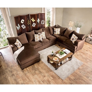 Horm Transitional Brown Fabric Upholstered 4-piece Sectional  display picture 1