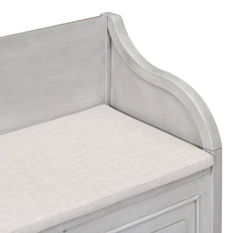 41.9" Rustic Style Solid wood Entryway Multifunctional Storage Bench with Safety Hinge