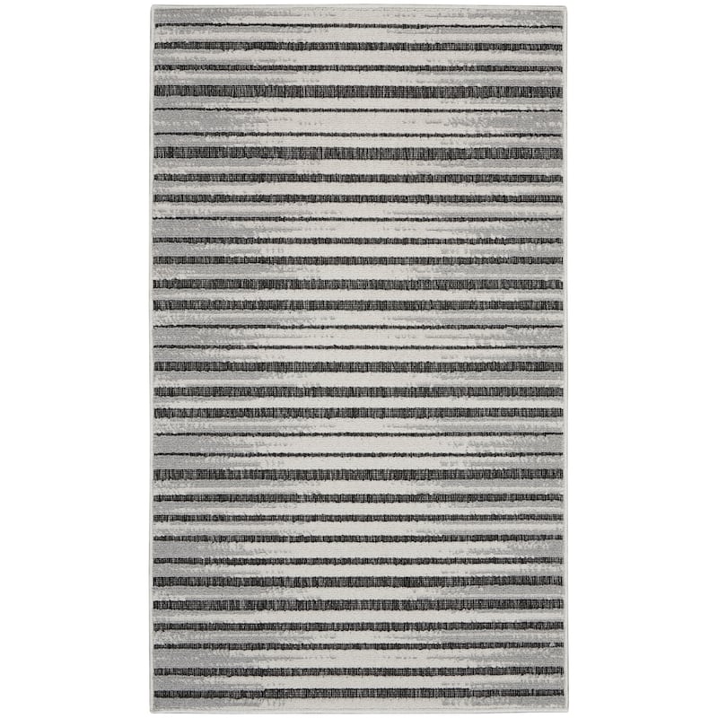 Nourison Calobra Traditional Geometric Stripe Indoor Outdoor Striped Area Rug