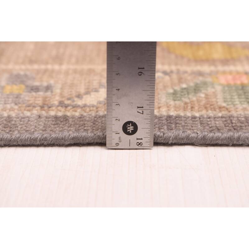 ECARPETGALLERY Hand-knotted Modern Oushak Dark Grey Wool Rug - 9'10 x 13'11