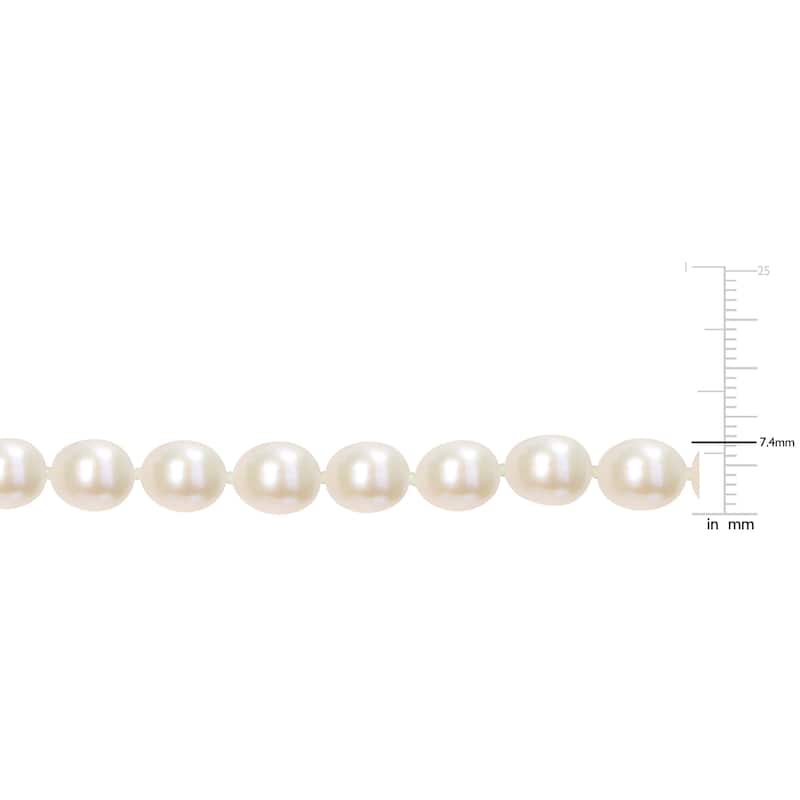 Miadora 18k Yellow Gold Plated Sterling Silver Cultured Freshwater Pearl & Oval Link Chain Necklace