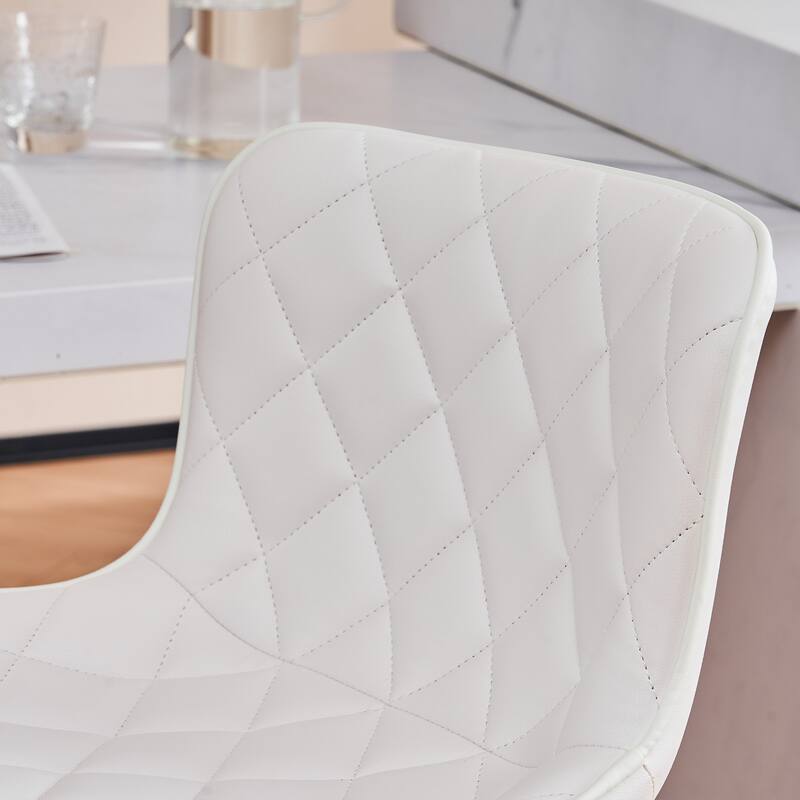 Modern Faux Leather Bar Stools Set of 2, Adjustable Height, Swivel Counter Stools