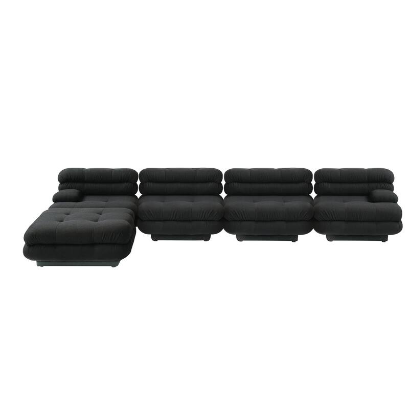 146" Tedy Velvet Sectional Cloud Couches, Modern L-Shaped Sofa DIY Combination Reversible Chaise for for Living Room