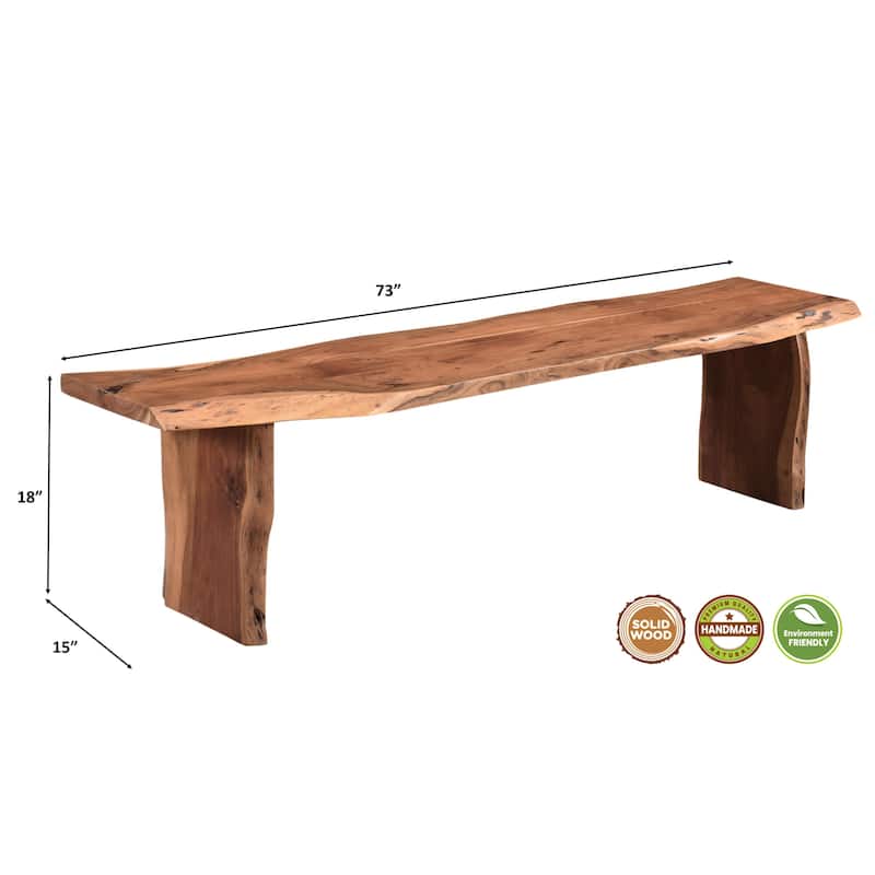 Sienna Live Edge Wood Bench