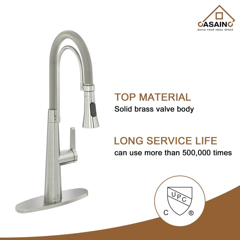 Handmade All-in-One Drop-In 2-hole Single Bowl Stainless Steel Workstation Kitchen Sink with Spring Neck Faucet and Accessories
