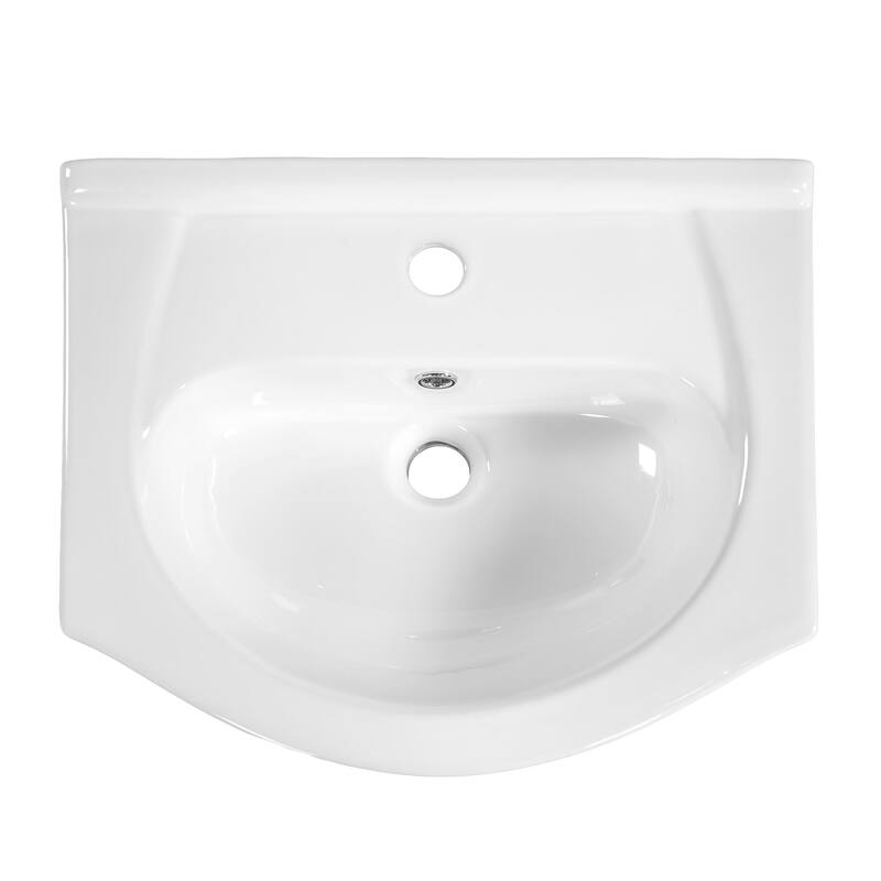 20-inch Bathroom Vanity with Ceramic Sink, Freestanding Vanity Set with Soft-Closing Door & Bulged Ceramic Basin