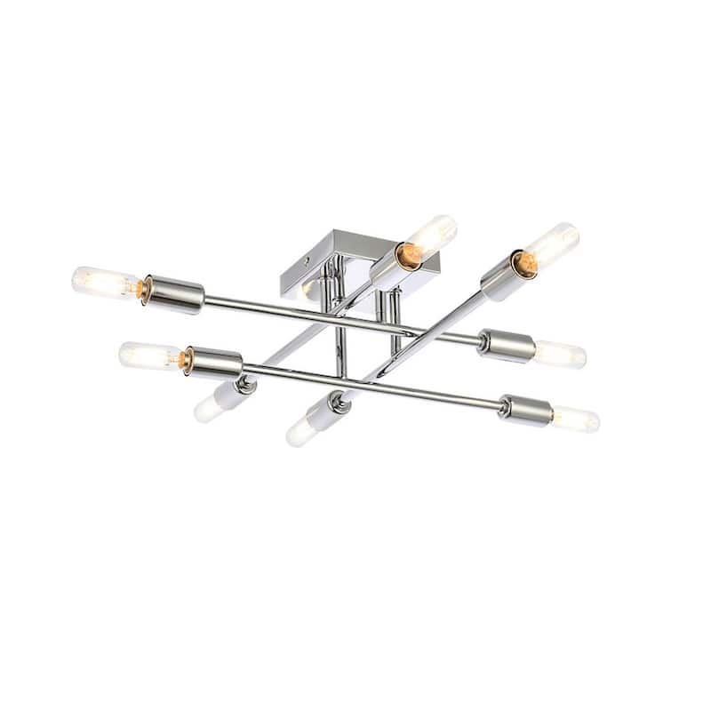 Serene 8 Light Flush Mount - 19.1 Inch - Chrome