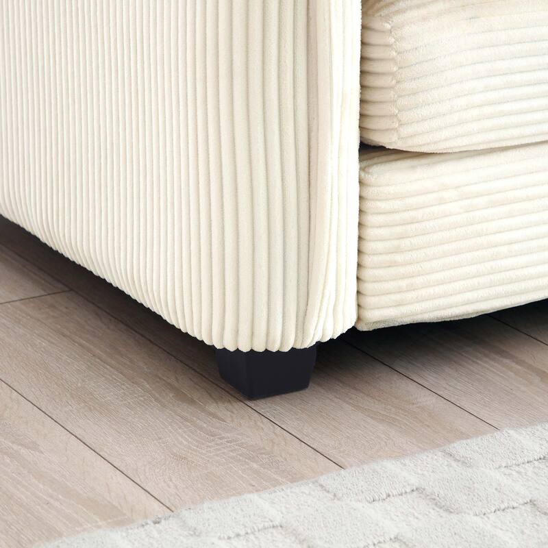 Modern Modular Sofa with 2 Arm Pillows and 3 Throw Pillows and Memory Foam Cushions for Living Room or Guest Room