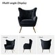preview thumbnail 99 of 108, Eusebio Tufted Velvet Accent Chair with Wingback, Arms, and Metal Gold Legs for Living Room or Bedroom by HULALA HOME
