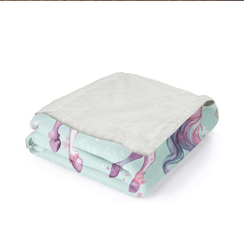 Unicorn Blanket for Girls, Soft Cozy Flannel Kids Throw Blanket, Cute Pink Unicorn Blanket for Sofa Couch Bed