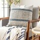 preview thumbnail 1 of 2, Josie Global Geometric Stripes Throw Pillow 14"H x 22"W - Cover Only - Dark Blue