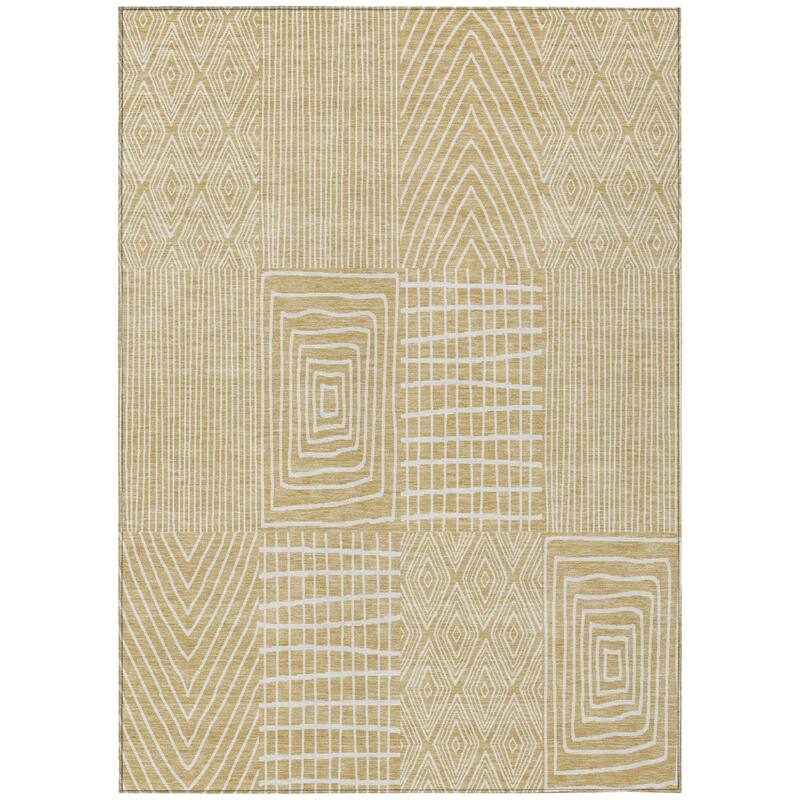 HomeRoots Geometric Transitional Rectangle Outdoor Rug