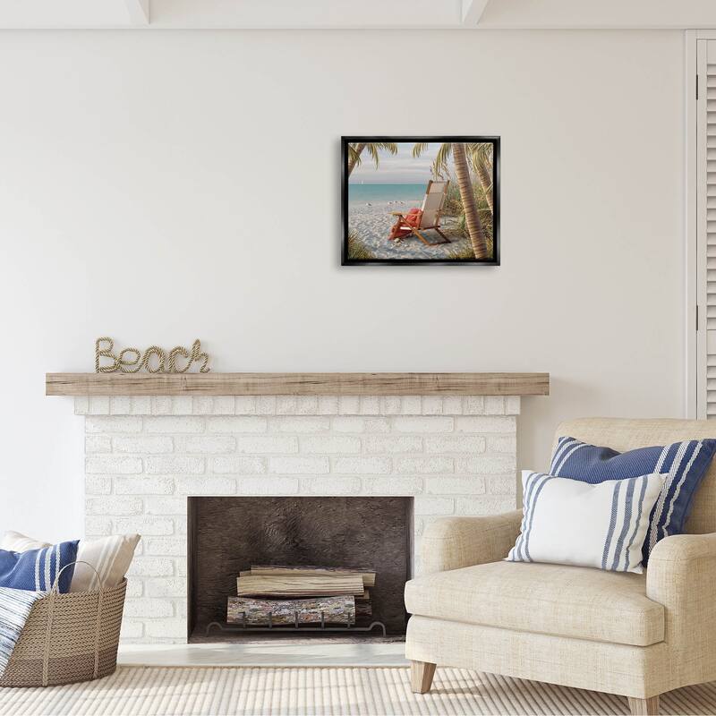 Stupell Tropic Breeze Beach Landscape Framed Floater Canvas Wall Art by Alan Giana