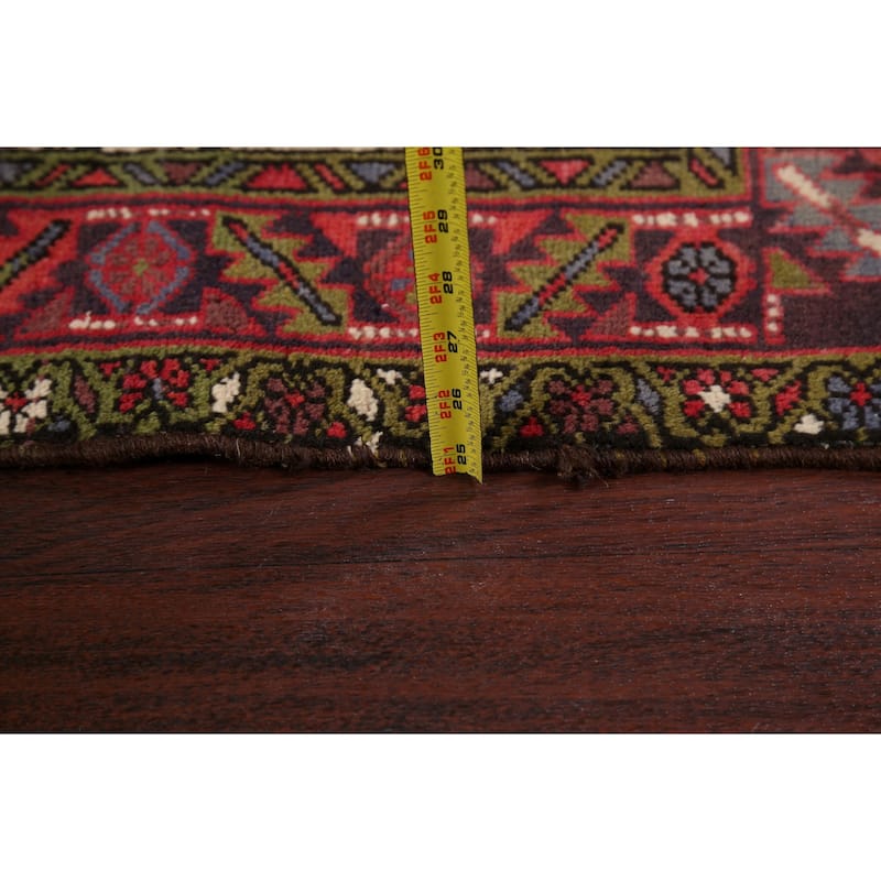 Geometric Traditional Heriz Persian Area Rug Hand-knotted Wool Carpet - 3'7" x 7'1"