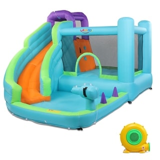 Bounce House Inflatable Water Slide With Water Gun and Climbing Wall