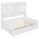 preview thumbnail 8 of 16, Modern Full Size Wooden Daybed with 2 Drawers, and All-in-One Cabinet and Shelf,White