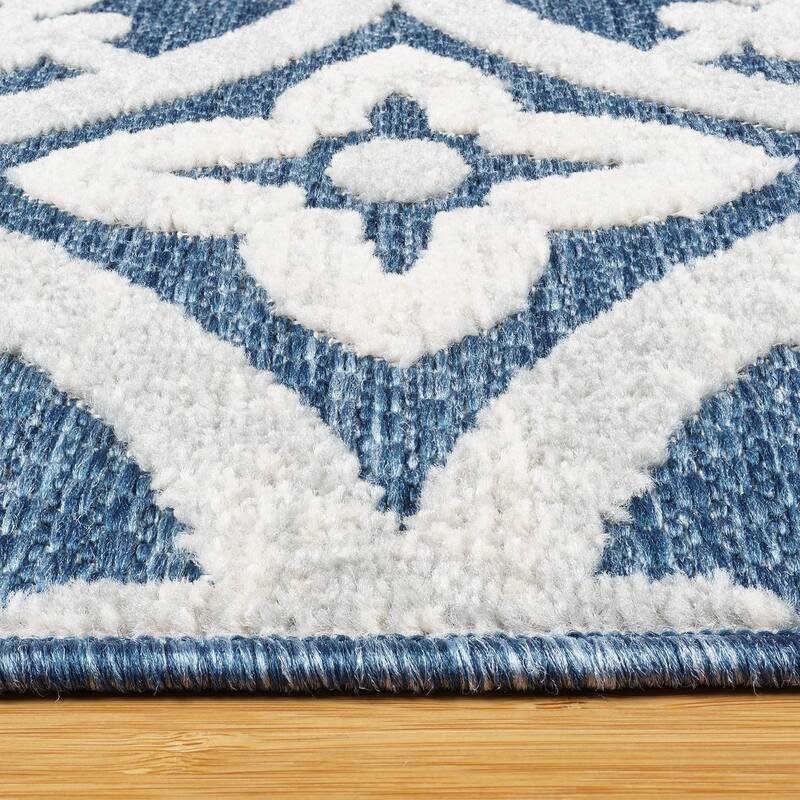 Gertmenian Kalari Modern Bold Multicolored High-Low UV Protected Polypropylene Woven Indoor/ Outdoor Area Rug Collection