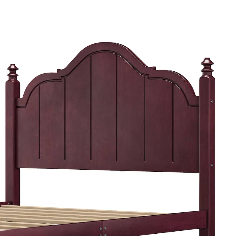 Vintage Platform Bed Frame with Headboard