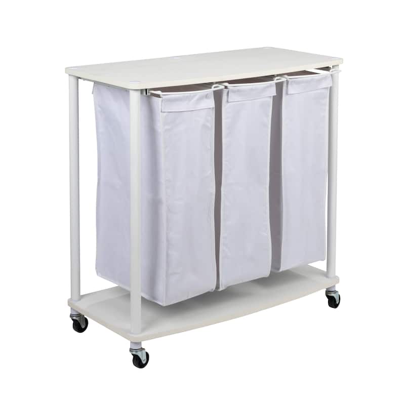Household Essentials 3-Bag Laundry Sorter - White