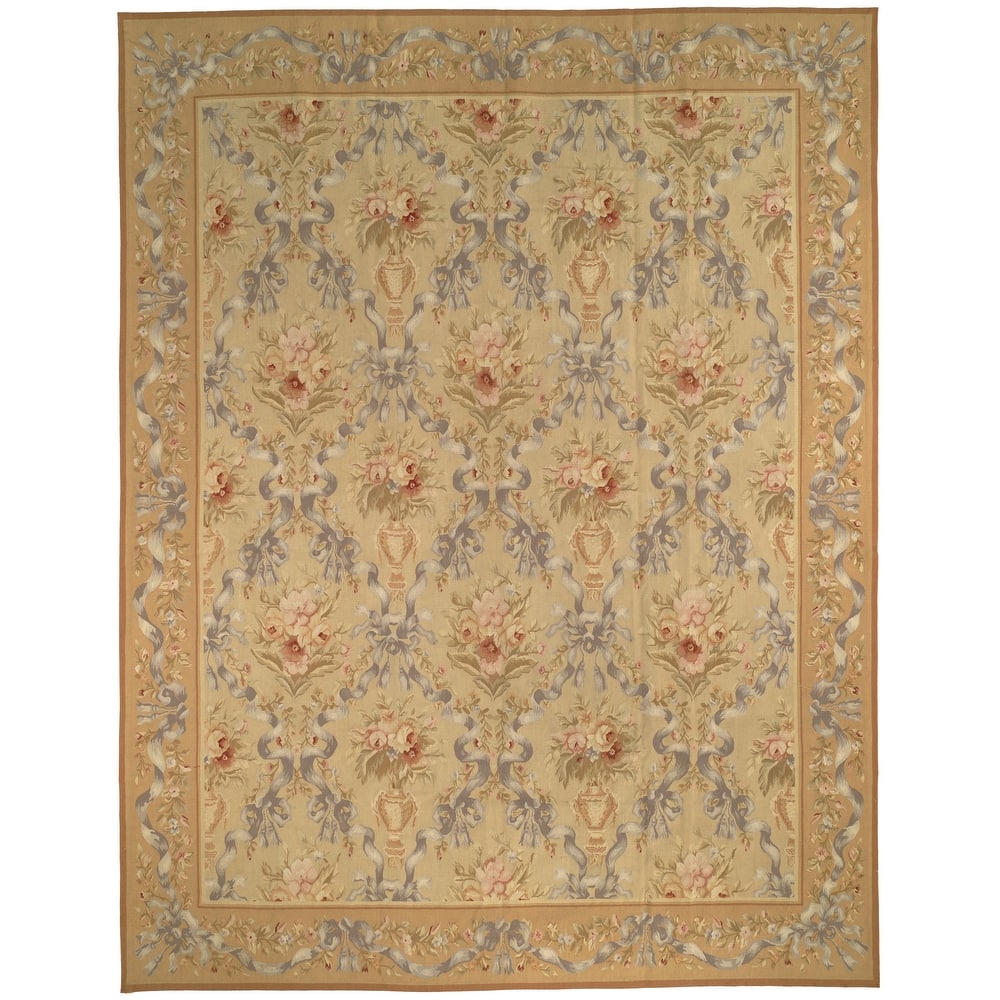 SAFAVIEH Hand-knotted French Angharad Aubusson Beige Wool Rug