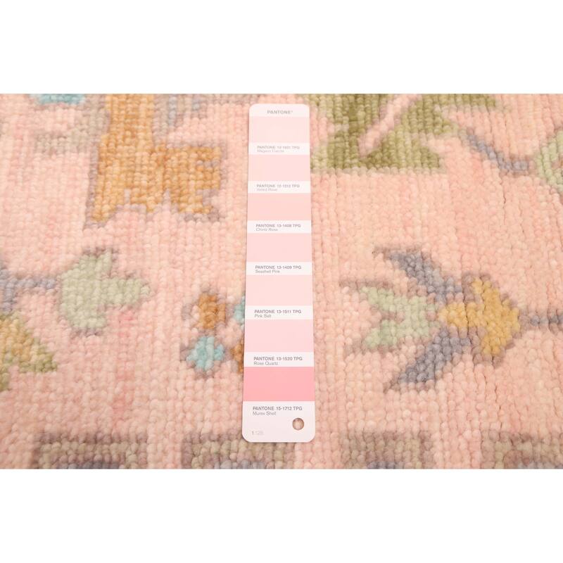 ECARPETGALLERY Hand-knotted Modern Oushak Pink Wool Rug - 10'3 x 14'3