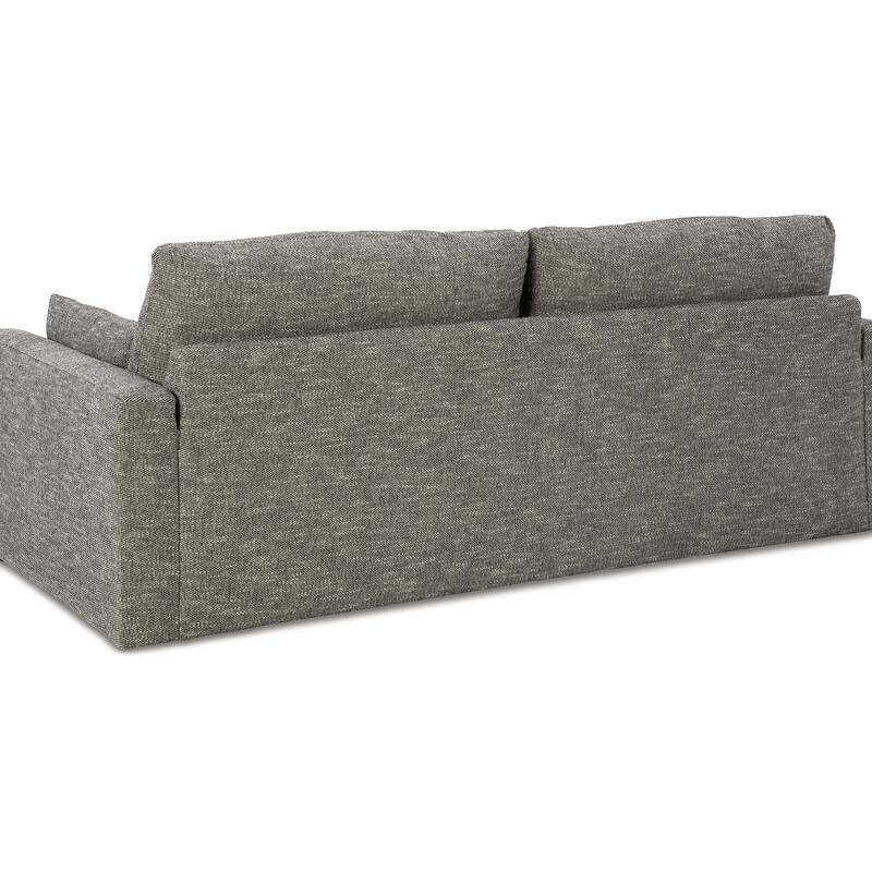 Yezi Loveseat, 90 Inch, 2 Pillows, Granite Gray Polyester, Foam Fill
