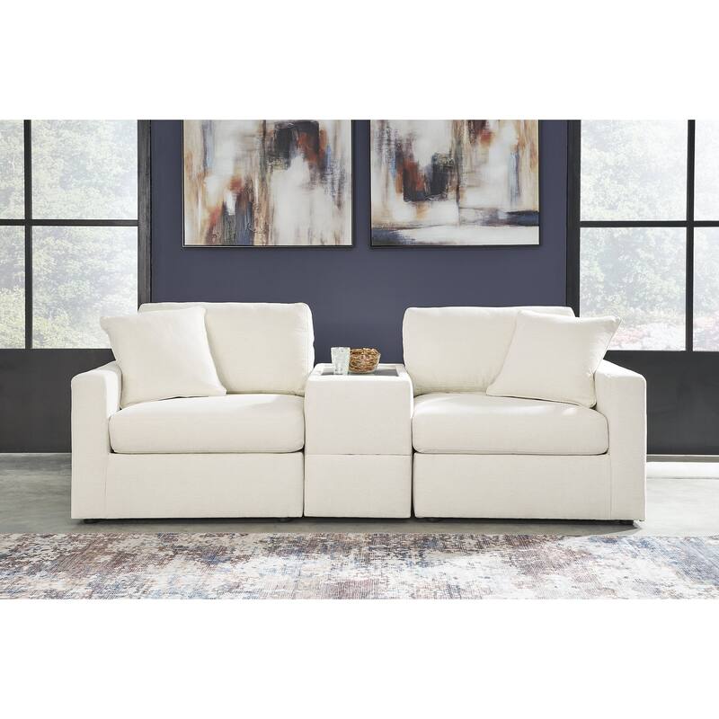 Signature Design by Ashley Modmax 3-Piece Sectional with Storage Console - 93" W x 37" D x 36" H - Beige