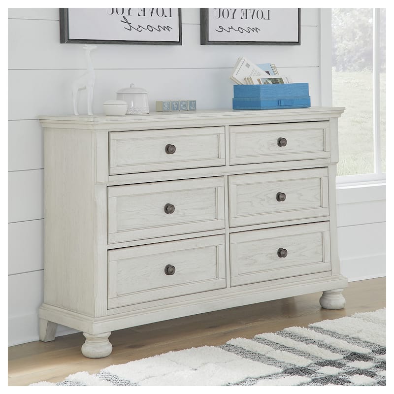 Signature Design by Ashley Robbinsdale White Dresser - 6-drawer