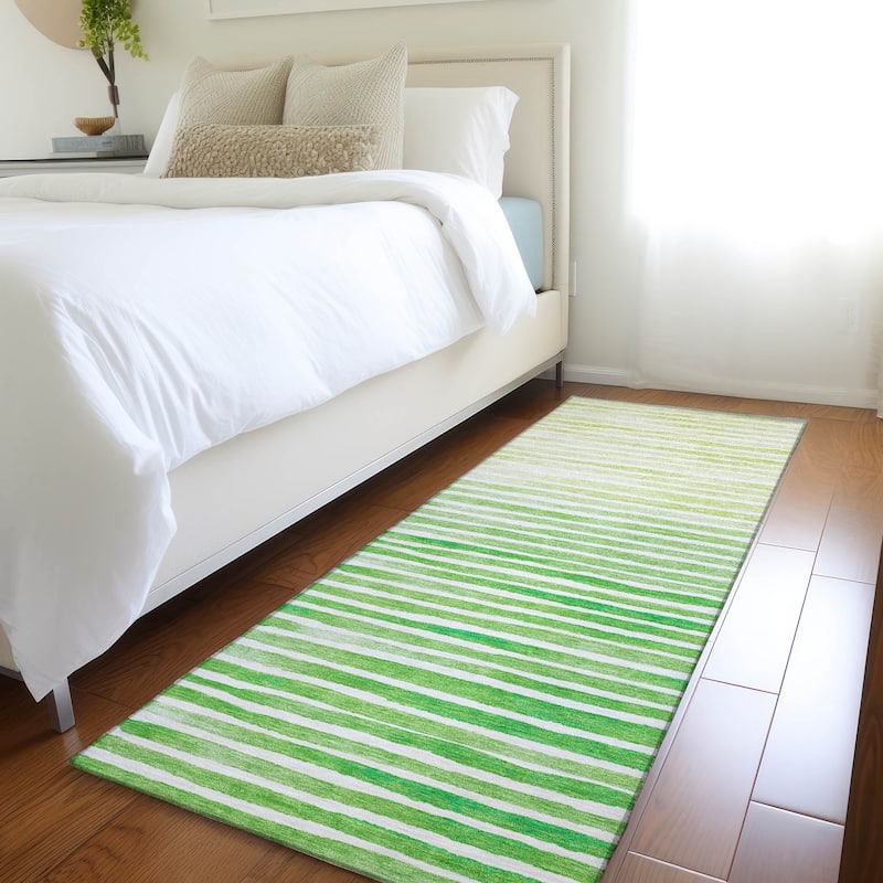 Premium Washable Super Soft Ombre Stripes Mayfield Rug - Green - 2' 3" x 7' 6" - Runner