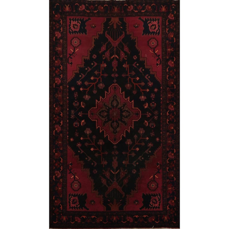 Hand Knotted Oriental 100% Wool Carpet Traditional Floral Navy Blue & Blues Zanjan Area Rug - 6' 6'' X 3' 11''
