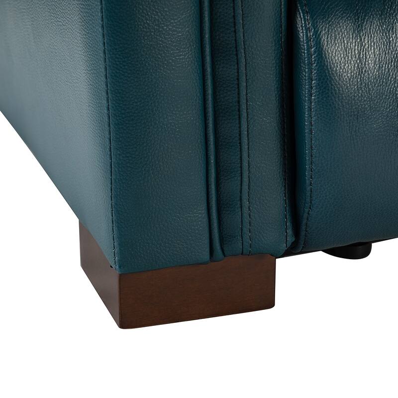 Alicia 34.65" Wide Contemporary Classic Genuine Leather Power Recliner With USB Port