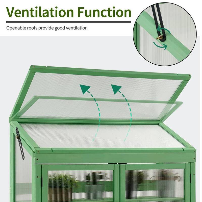 MCombo 2-Tier Cold Frame Greenhouse, Solid Wood 0160